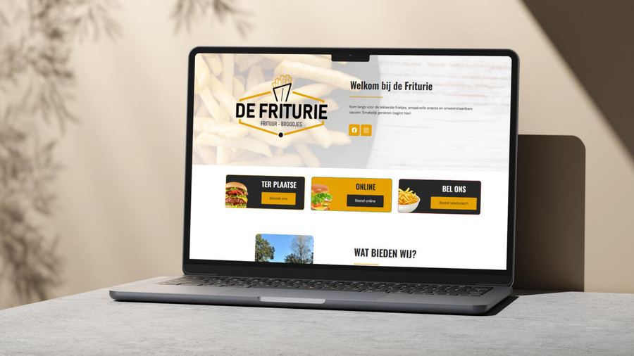 Website van www.defriturie.be, gerealiseerd door Gfikst