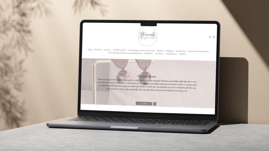 Website van www.eliahomemade.be, gerealiseerd door Gfikst