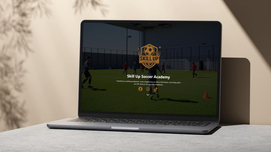 Website van www.skill-upsocceracademy.be, gerealiseerd door Gfikst